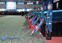 Panichida, Szymkent 30.12.2012.  Uroczystości żałobne w miejskiej hali sportowej