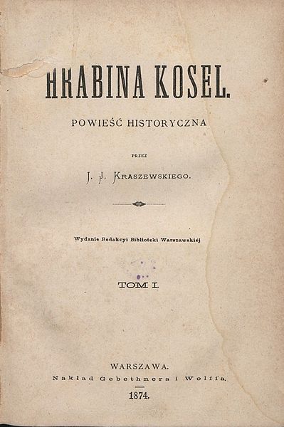 Karta tytułowa jednej z kilkuset powieści Kraszewskiego.