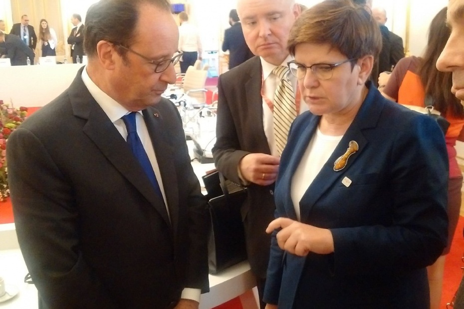 Francois Hollande i Beata Szydło w 2016 roku.