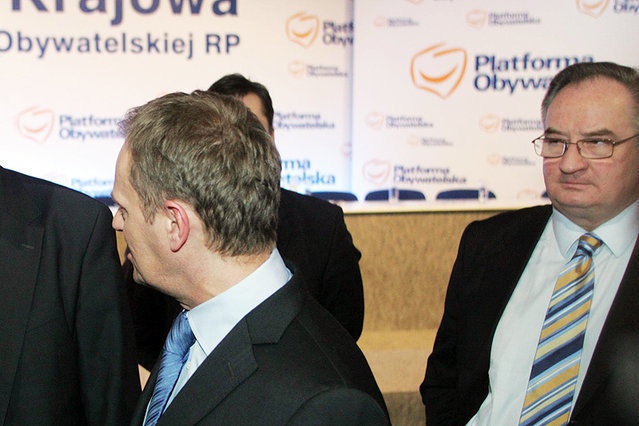 Jacek Saryusz-Wolski i Donald Tusk.