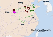 Stolice dynastii Shang. Źródło: ) http://thehistoryofchina.wordpress.com