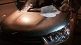 Samochód uczęstnika Automajdanu, szkła rozbite przez pracowników Berkut