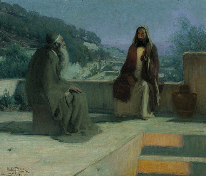 Henry Ossawa Tanner - Jesus and nicodemus.jpg, źródło: Wikimedia commons