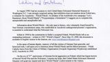 List Fundacji Paradis Judaeorum do Muzeum Holokaustu w Waszyngtonie z 30.VIII.2010