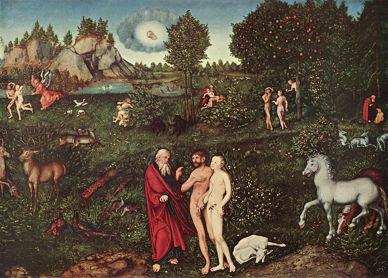 Lucas Cranach (I) - Adam and Eve-Paradise - Kunsthistorisches Museum.jpg, źródło: Wikimedia commons