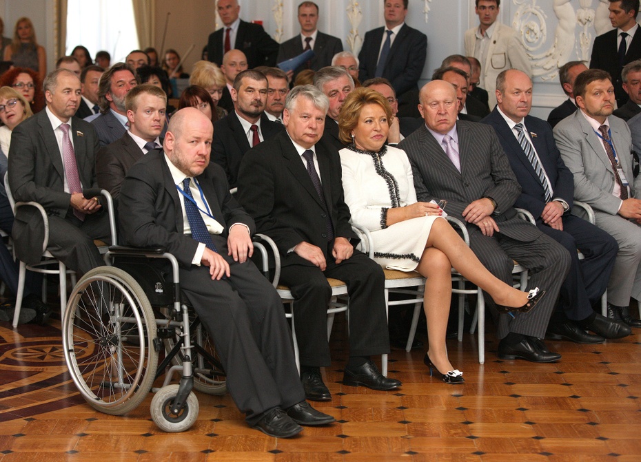 z Bogdanem Borusewiczem i Walentyną Matwiejenko, Niżny Nowogród, czerwiec 2013.