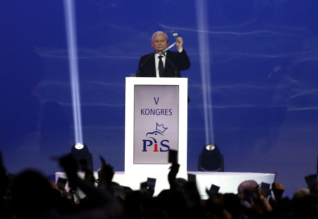 Jarosław Kaczyński podczas V Kongresu PiS. fot. PAP/Tomasz Gzell