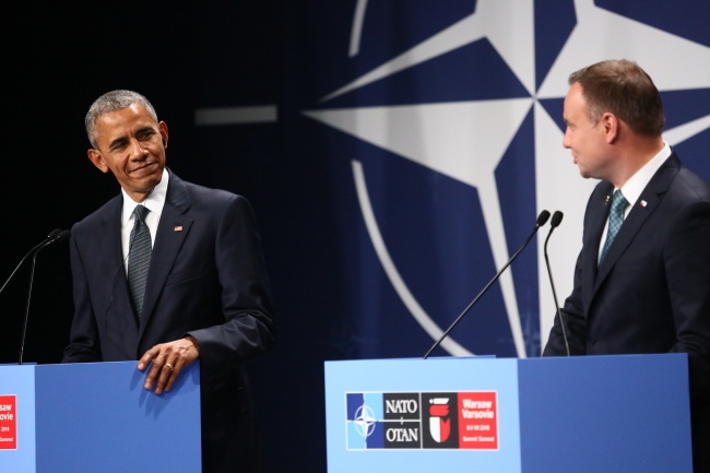 Andrzej Duda i Barack Obama na szczycie NATO. Fot. PAP/Leszek Szymański