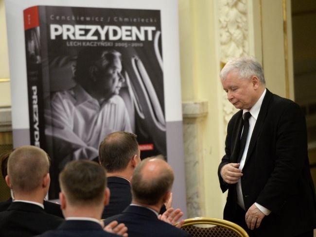 Jarosław Kaczyński na premierze książki "Prezydent Lech Kaczyński 2005-2010", fot. PAP/Jacek Turczyk