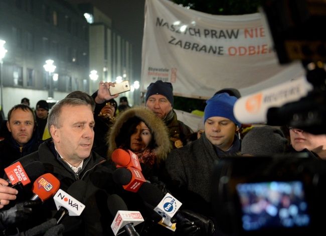 Grzegorz Schetyna po wyjściu z Pałacu Prezydenckiego, fot. PAP/Jacek Turczyk