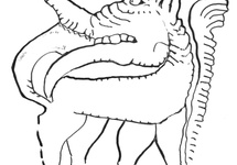 Potwór z gotlandzkiej chrzcielnicy zjadający własny ogon. Konsorcium wydaje się być takim stworem. Rysunek: Alpejski