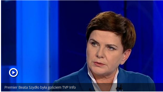 Premier Beata Szydło. fot. TVP info
