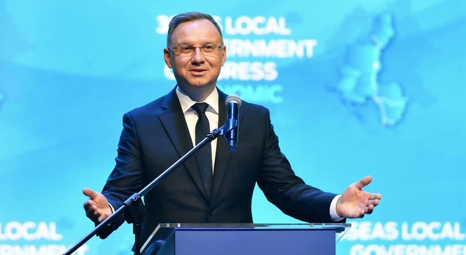 (Prezydent Andrzej Duda na III Samorządowym Kongresie Trójmorza. Fot. PAP/Wojtek Jargiło)