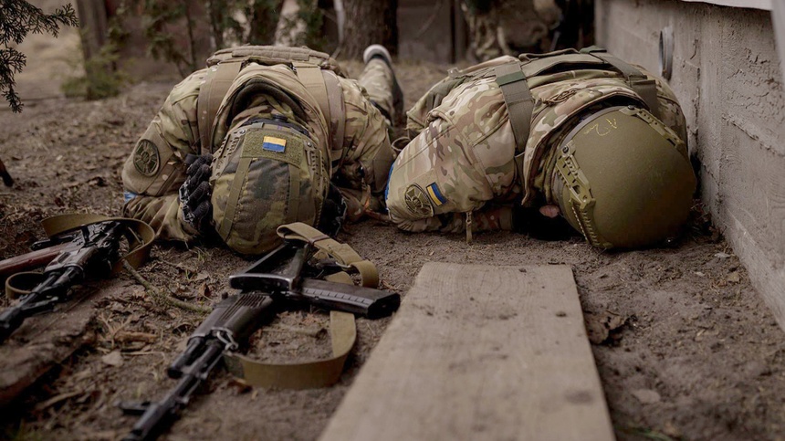 Ukraińscy żołnierze podczas walk na froncie. (fot. Flickr)