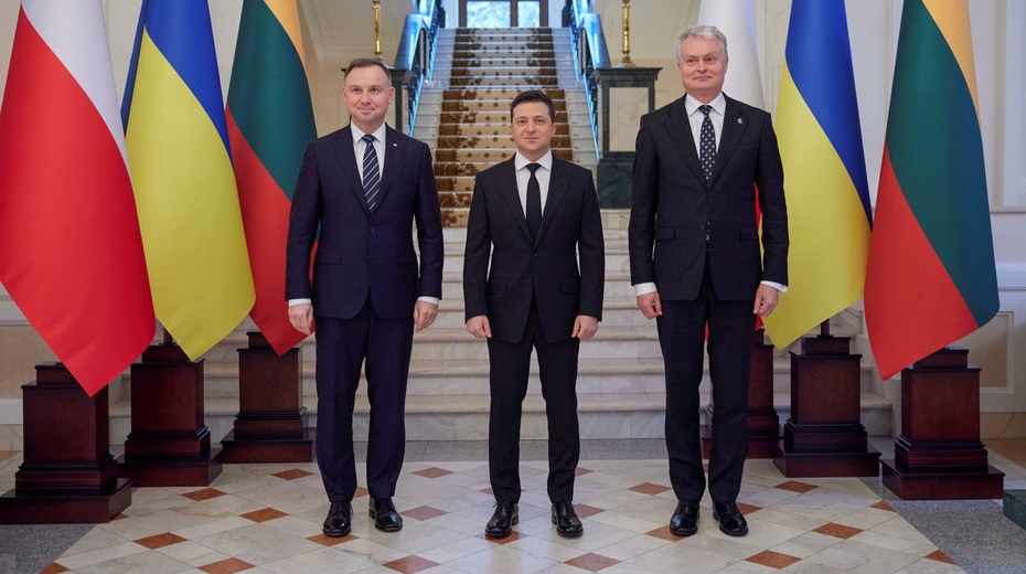 Spotkanie przywódców państw Trójkąta Lubelskiego. fot. PAP/EPA/UKRAINIAN PRESIDENTIAL PRESS SERVICE HANDOUT HANDOUT