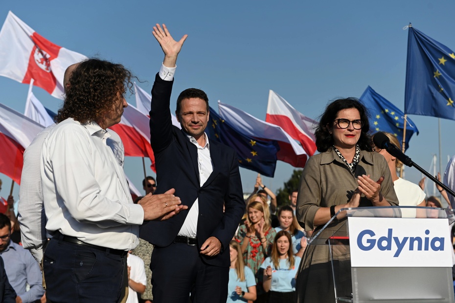 Rafał Trzaskowski pojawił się na pierwszym powyborczym wiecu w Gdyni. fot. PAP/Jan Dzban