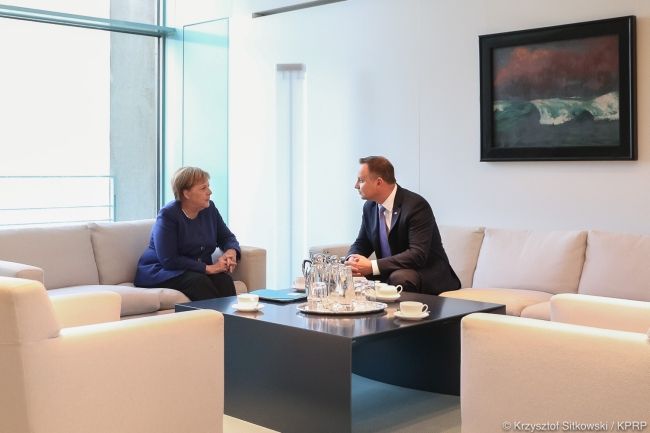 Spotkanie Angeli Merkel z Andrzejem Dudą w 2018 roku, fot. KPRP
