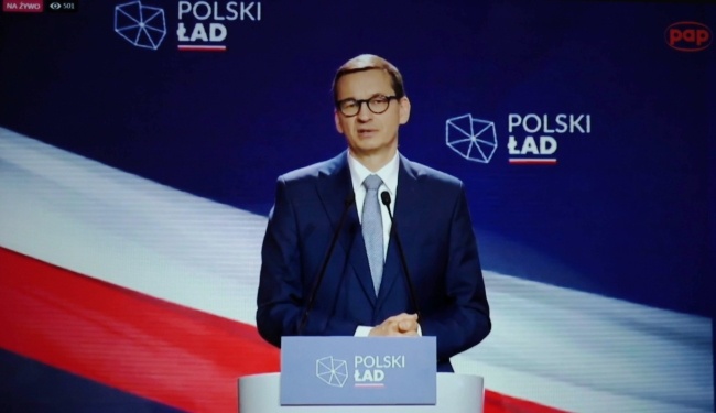 Premier Mateusz Morawiecki: w 100 dni przedstawimy konkrety 10 punktów realizujących Polski Ład, fot. PAP/Mateusz Marek