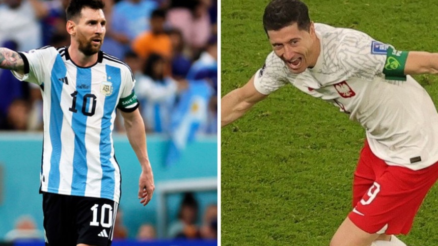 Lionel Messi (L) i Robert Lewandowski (P). Fot. PAP/EPA