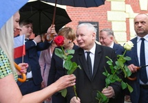 Jarosław Kaczyński w Starogradzie Gdańskim. fot. PAP/Adam Warżawa