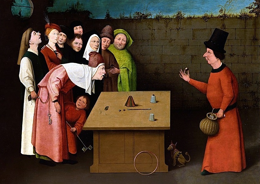 L'Escamoteur, Jérôme Bosch (Bois-le-Duc 1450-Bois-le-Duc 1516), suiveur, Après 1525, Kolekcja: Collections de la Ville de Saint-Germain-en-Laye