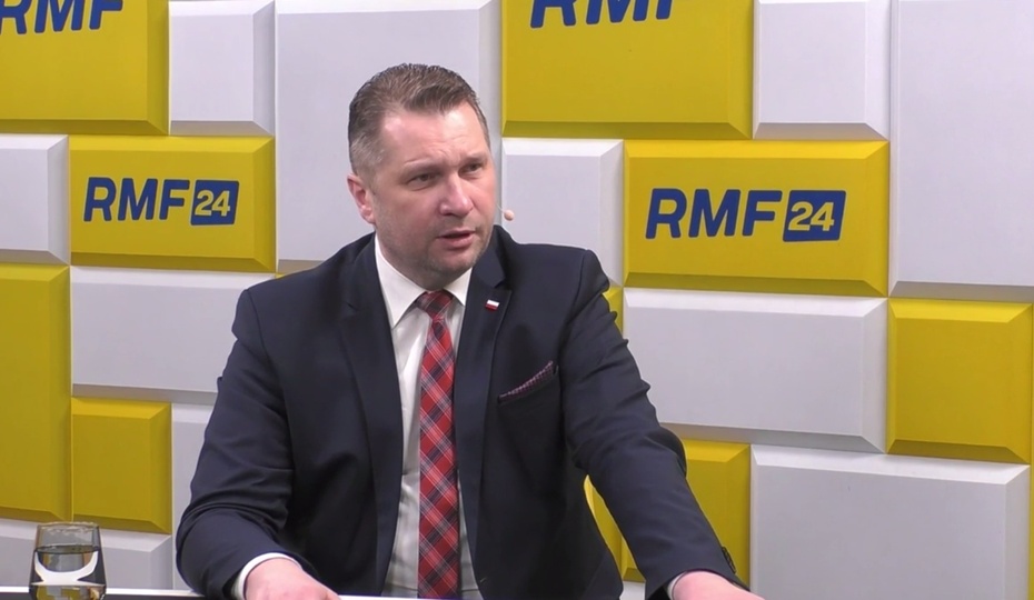 Przemysław Czarnek mówił w RMF FM o sytuacji w PAN, fot. RMF FM/Screenshot