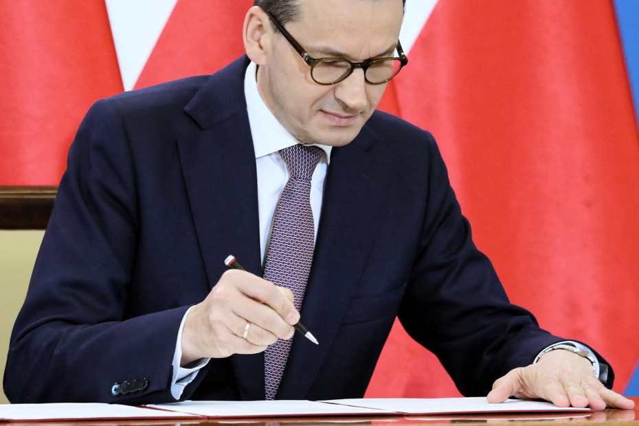 Premier Mateusz Morawiecki podpisał deklarację polsko-izraelską. Fot. PAP/Leszek Szymański
