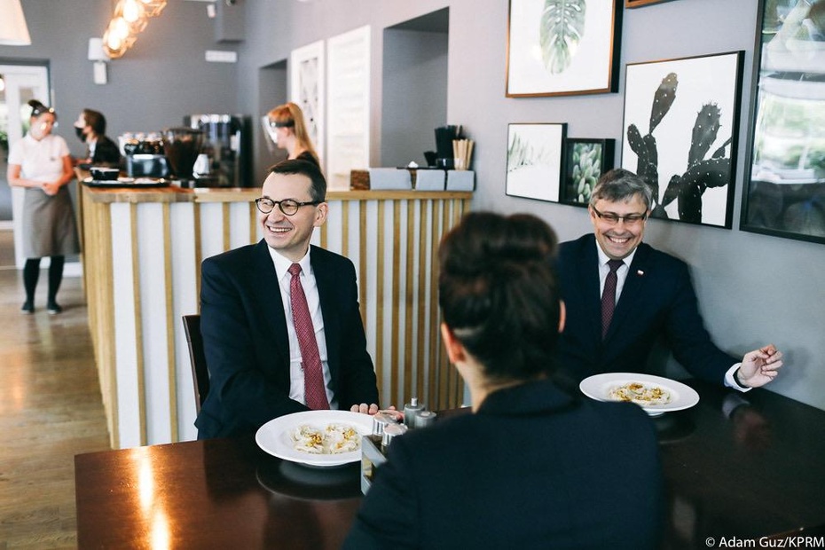 Premier Mateusz Morawiecki skorzystał z usług gliwickiej restauracji. Fot. KPRM/Adam Guz