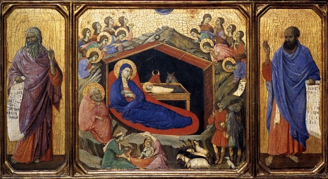 Duccio di Buoninsegna "Narodziny Chrystusa", 1308-11.