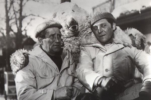 Zdzisław Maklakiewicz i Jan Himilsbach. Kadr z filmu, zdjęcie fotosisty ekipy filmowej
