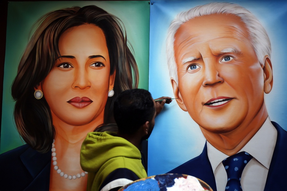 Prezydent USA Joe Biden i wiceprezydent Kamala Harris. Źródło: PAP/EPA