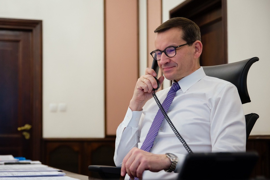 Premier Morawiecki rozmawiał telefonicznie z nowym szefem brytyjskiego rządu, fot. Twitter/KPRM