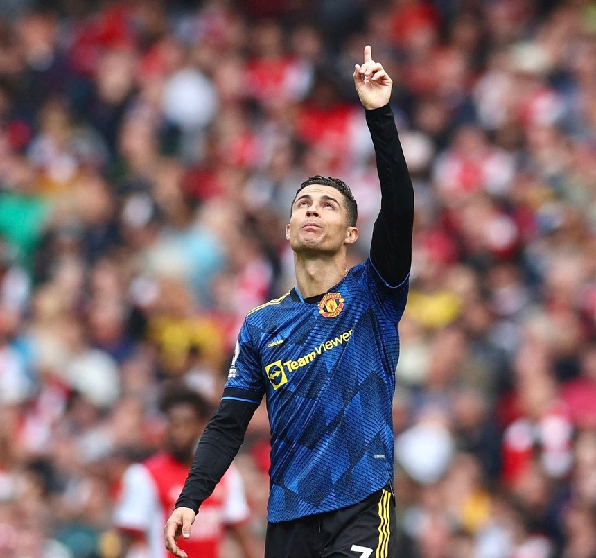 Piękny gest Cristiano Ronaldo po golu z Arsenalem. Zadedykował go zmarłemu synkowi. Fot. Twitter/Devil Page
