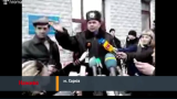 Rektor Akademii Spraw wewnętrznych Ukrainy na briefingu, ludzie blokują wyjazd kursantów do Kijowa