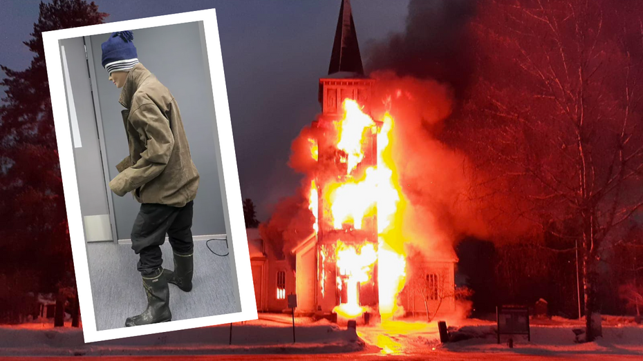 Fińska policja opublikowała wizerunek mężczyzny podejrzanego od podpalenie kościoła w Rautjärvi. (fot. Facebook, fińska policja)