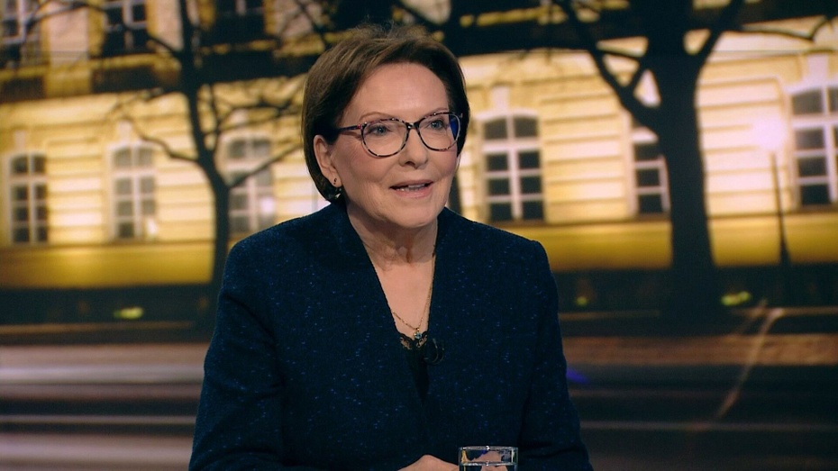 Ewa Kopacz, była minister zdrowia, premier, obecnie europosłanka i wiceprzewodnicząca PE. Fot. kadr TVN24