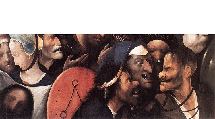 Mal. Hieronim Bosch, ,,Chrystys dźwigający krzyż", fragm.