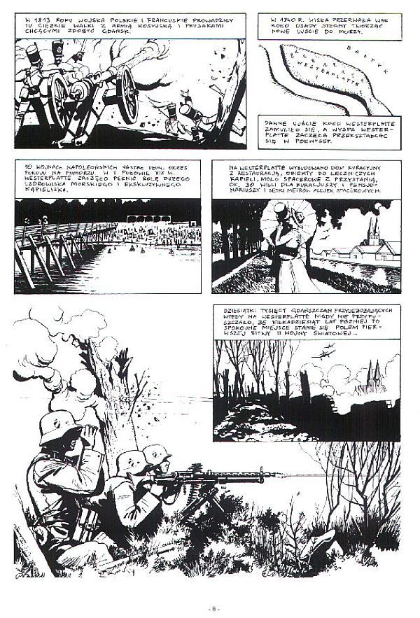 Plansza z komiksu "Westerplatte. Załoga śmierci" (wyd. 2004).