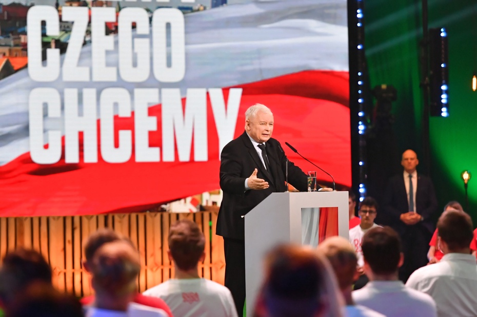 Jarosław Kaczyński na halach Targów Lublin.