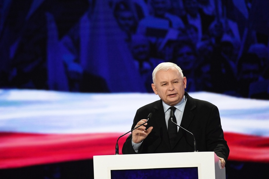 Jarosław Kaczyński na konwencji PiS w Szeligach. Fot. PAP/Bartłomiej Zborowski