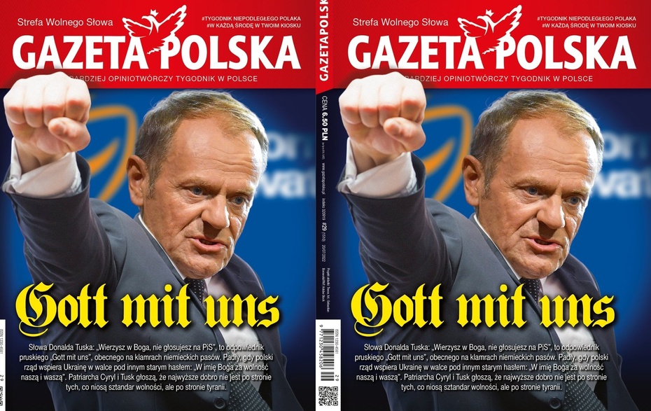 Okładka "Gazety Polskiej" z Donaldem Tuskiem.