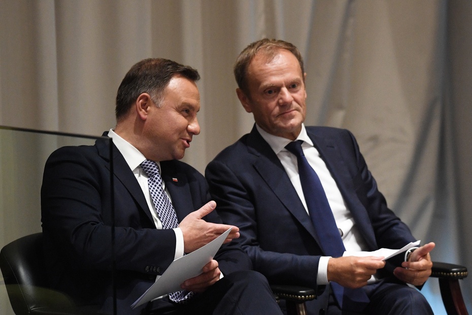 Andrzej Duda i Donald Tusk . fot. PAP / Radek Pietruszka