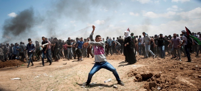 Protesty w Strefie Gazy, fot. PAP/EPA/LUCA PIERGIOVANNI