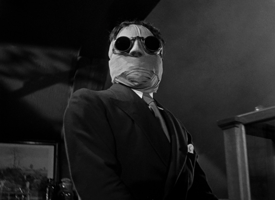 Kadr z filmu "Niewidzialny człowiek", 1933. Źródło: Internet.