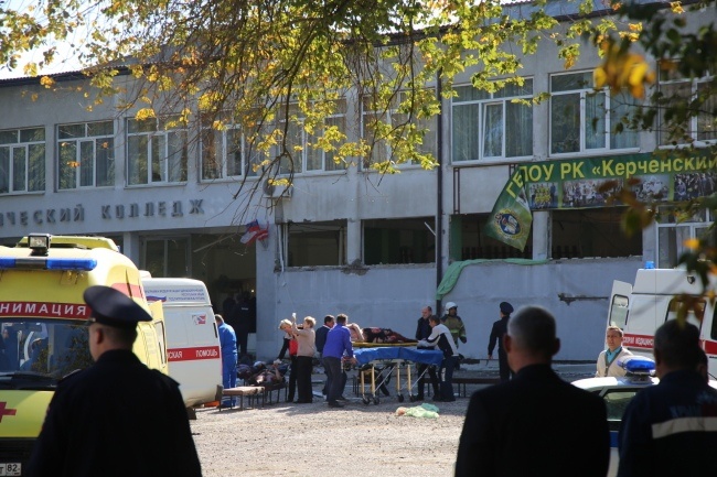 Technikum w Kerczu, w którym doszło do strzelaniny, fot. PAP/EPA/KERCH.FM