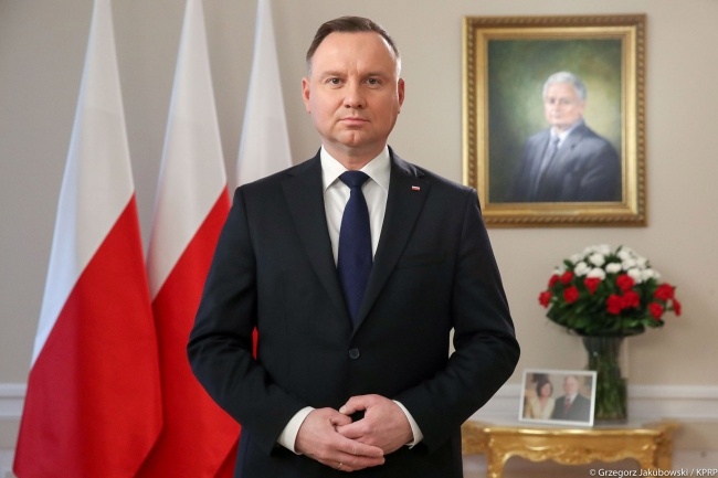 Prezydent Andrzej Duda wygłosił orędzie z okazji 10 rocznicy katastrofy smoleńskiej, fot. Grzegorz Jakubowski/KPRP
