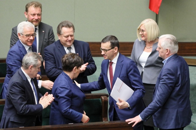 Sejm nie poparł wniosku PO o konstruktywne wotum nieufności wobec rządu Mateusza Morawieckiego. Fot. PAP/Paweł Supernak