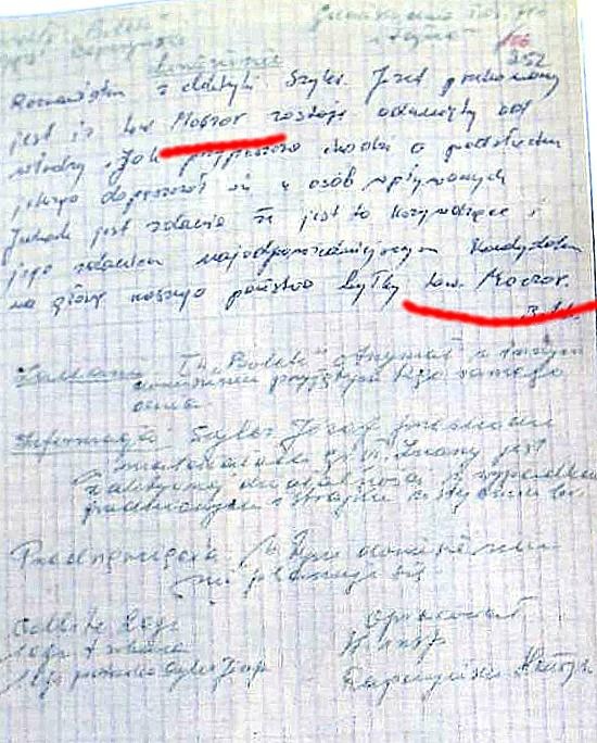Spotkanie, notatka, wywiadowca 
Bolek skrzywdził Moczarowca.
Szczera rozmowa, doniesienie
Czeka go za to więzienie...

O żesz q....
Toż nawet Breżniew postrzegał Moczara jako ostatniego bandziora...