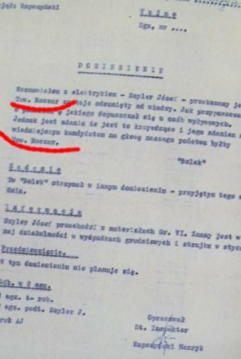 Spotkanie, notatka, wywiadowca 
Bolek skrzywdził Moczarowca.
Szczera rozmowa, doniesienie
Czeka go za to więzienie...

O żesz q....
Toż nawet Breżniew postrzegał Moczara jako ostatniego bandziora...