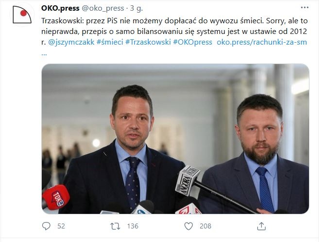 serwis oko.press kontra Rafał Trzaskowski